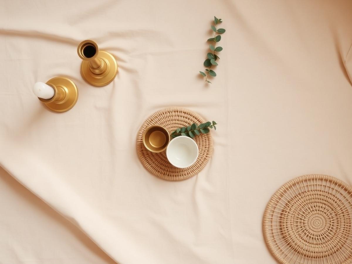 Curated home accessories flat lay